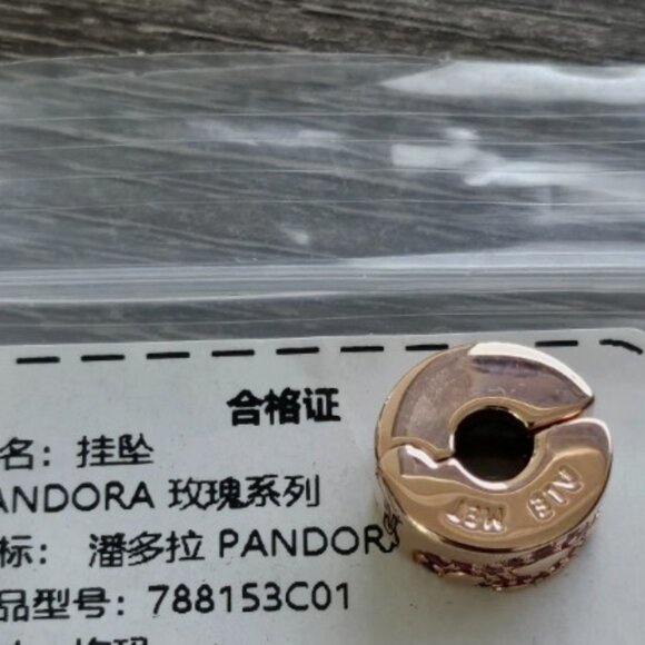 Authentic PANDORA *CHINA EXCLUSIVE* Rose Pink Fan Pattern Spacer Clip 788153C01 - Picture 12 of 15